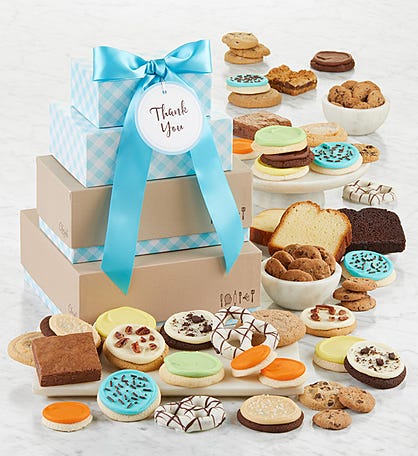 Cheryl’s Bakery Gift Tower with Message Tag - Thank You
